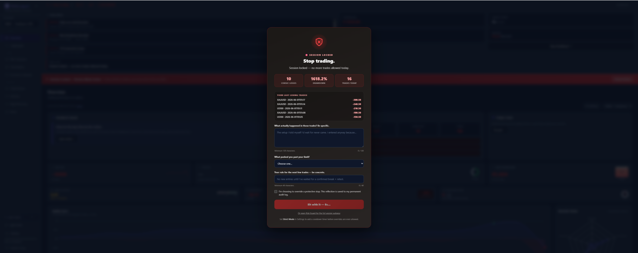 TradeGuard stop-trading intervention